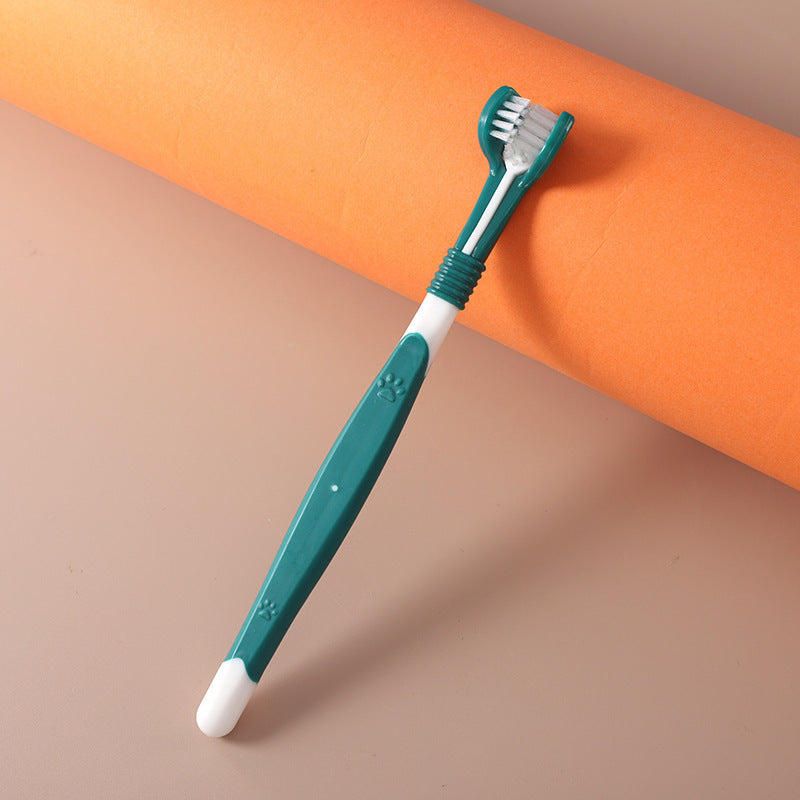 pet toothbrush oral care in green color for effective pet dental hygiene.