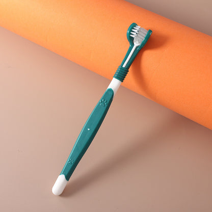 pet toothbrush oral care in green color for effective pet dental hygiene.