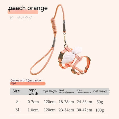 Adjustable Pet Cat Gradient Color Hand Holding Rope