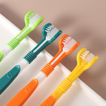 pet toothbrush oral care vibrant pet toothbrushes in green, teal, orange, and yellow for effective cleaning