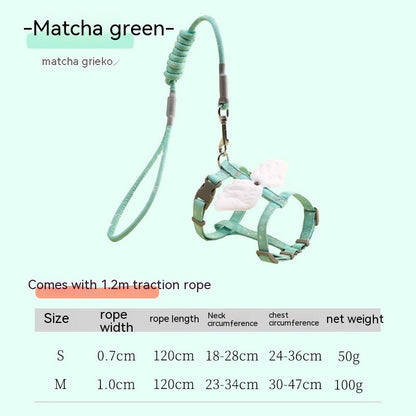 Adjustable Pet Cat Gradient Color Hand Holding Rope